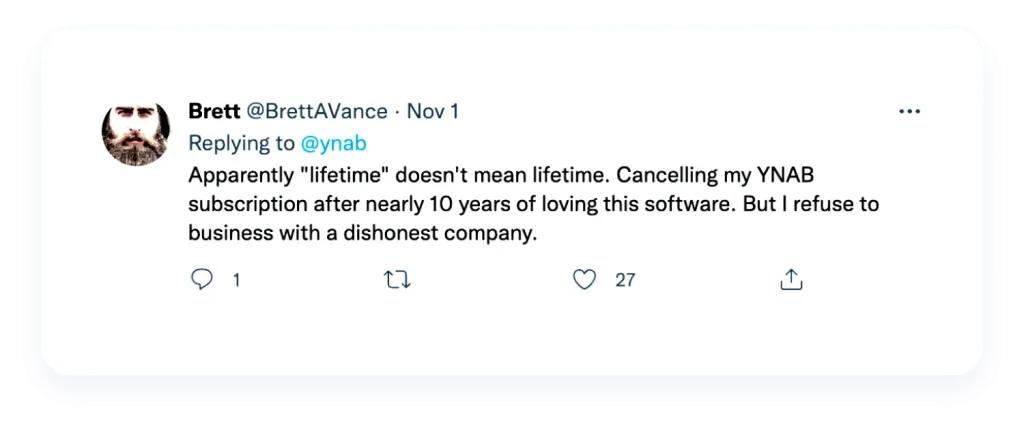 Socials: testimonial screenshot